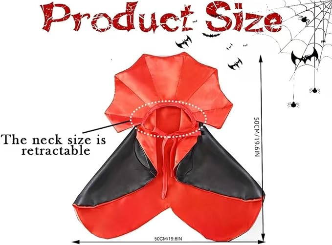 Cat Vampire Cape Funny Bat Adjustable Halloween | Vampire Dog Costume for Small Medium Cats Puppy, Holiday Celebration Party Festival Event Cosplay