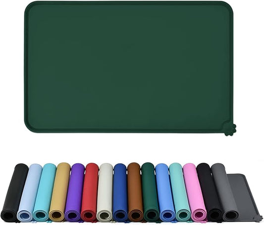 Reopet Waterproof Pet Feeding Mat, Non-Slip Silicone Placemats for Dog Cat Food and Water Bowl, High Raised Edges to Prevent Spills and Protect Floors
