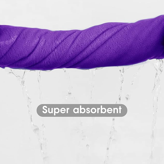 JML Bath Towel, Microfiber Bath Towels Set 4 Pack (30" x 60") - Large Size, Extra Absorbent, Quick Drying, Multipurpose as Fitness Towel, Sports Towels, Yoga Towel, Violet