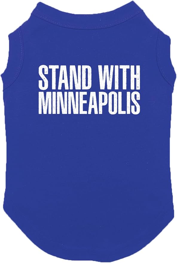 Stand with Minneapolis - Immigration Dog Shirt (Royal Blue, Large)