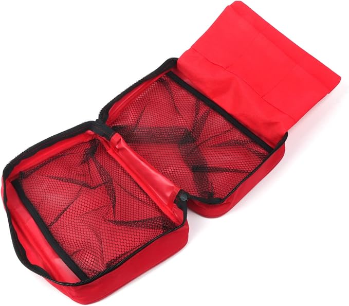First Aid Bag First Aid Kit Empty Medical Storage Bag Red Trauma Bag for Emergency First Aid Kits Car Workshop Cycling Outdoors (SNL Red 1PC)