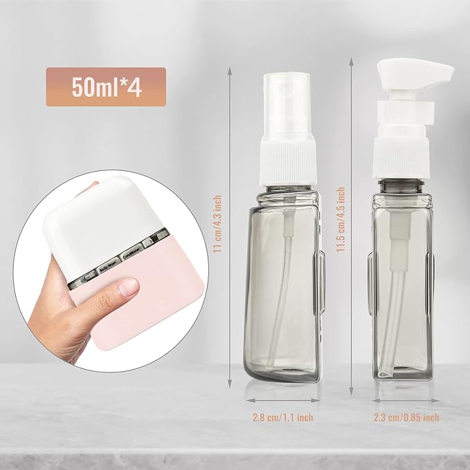 Bpluma Travel Bottles, Leak Proof Containers | For Toiletries TSA Approved Airplane Accessories Kits For Liquid With Labels