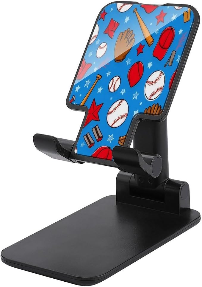 Desktop Adjustable Baseball Sports Cell Phone Stand | Phone Holder, with Non Slip Base, Compatible with 4"-13" Smartphones Tablet, Travel Office