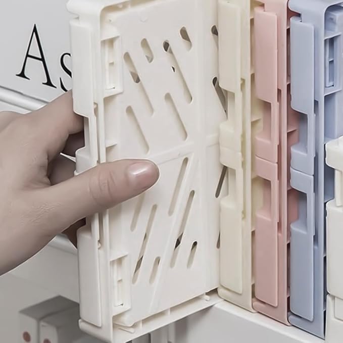 Tobeso-Nuoze Small Pastel Plastic Storage Bins 2Pcs Foldable Pastel Crates | Basket Colorful Storage Containers Baskets for Classroom Kitchen Office Bedroom Desktop Home Decor (White 9.8" x 6.5" x 3.8")