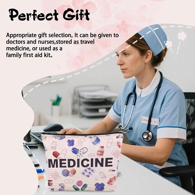 Small Emergency Medical Bag Organizer Pouch Survival Medicine Bag Doctor Retirement Gifts from Nurse Pouch Bag for Work Supplies Nursing School Essentials for Women Pharmacy Student Pouch Gift Ideas