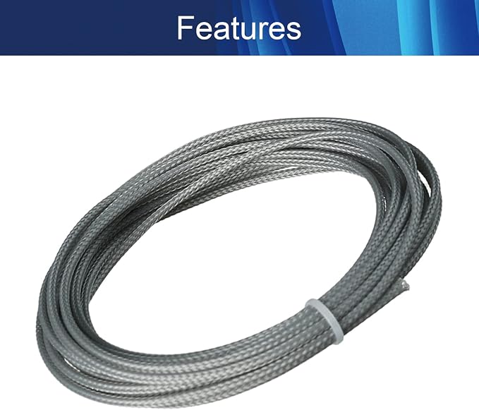 Jutagoss PET Expandable Braided Cable Sleeve, 16.4ft - 1/8 inch Gray Cable Management Sleeve, Wire Loom Tube Cord Protector for USB Cable, Power Cord, Audio Video and More, 1Pc