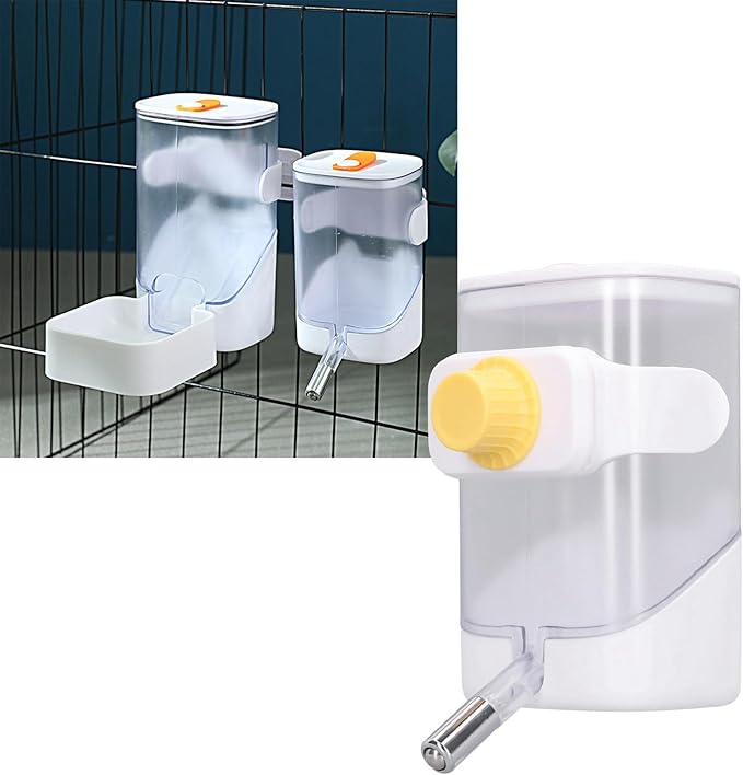 Dog Water Bottle Dispenser, Hanging Pet Water Bottle, White 10 x 12 x 17.5cm / 3.9 x 4.7 x 6.9in Rabbit Water Dispenser for Hamsters, Dogs, Rabbits
