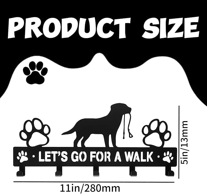 Personalized Dog-Themed Wall-Mounted Metal Key Holder, Suitable for Home Entryways, Living Rooms, Bedrooms, Kitchens, Bathrooms, Gardens and More