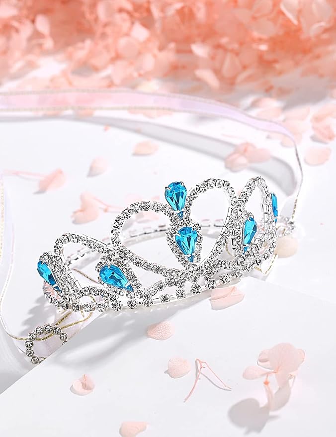 Lovelyshop Princess Pet Tiara Crown for Cats & Dogs, M, Blue