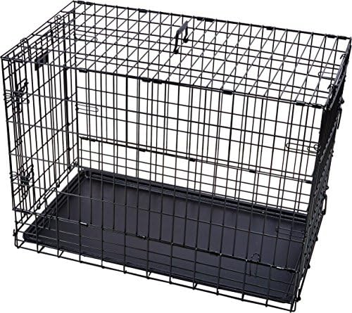 MidWest Homes for Pets Solutions Series Side-by-Side SUV Dog Crate, Double Door Folding Metal Cage Designed to Fit in SUVs & Vans, for Dogs up to 70 Lbs