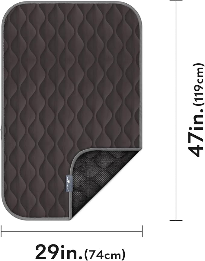 Paw Inspired Washable Padded Crate Mats for Dogs, Gray, 47x29 Inch | Fits 48-inch Kennels, Leakproof, Waterproof Bottom, Plush Dog Pad, Pet Bed