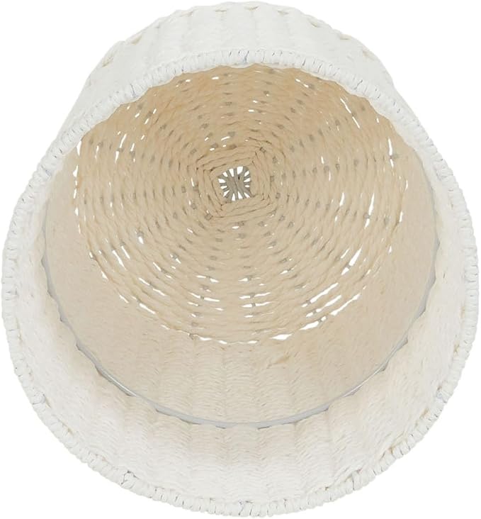Household Essentials White Paper Rope Waste Basket Trash Bin for Bathroom, Bedroom, Office ML-7192