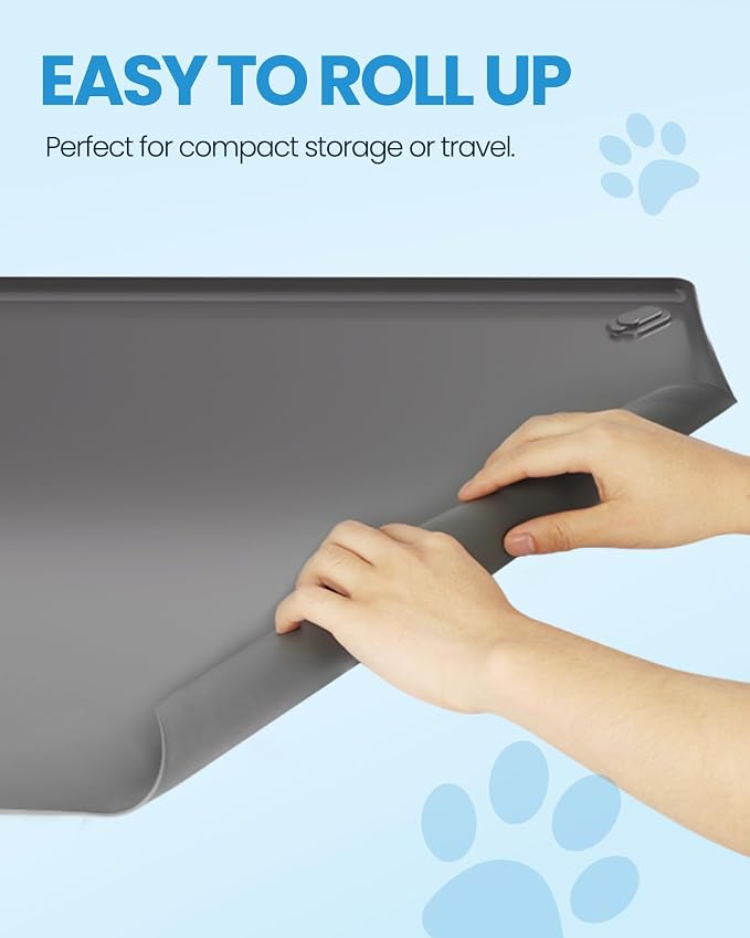 Pee Pad Holder for Dogs - 24" x 24" Silicone Puppy Potty Training Tray | Puppy Pad Holder with 4 Magnetic Clips & Leak-Proof Raised Edge, for Home Indoor Floor Protection