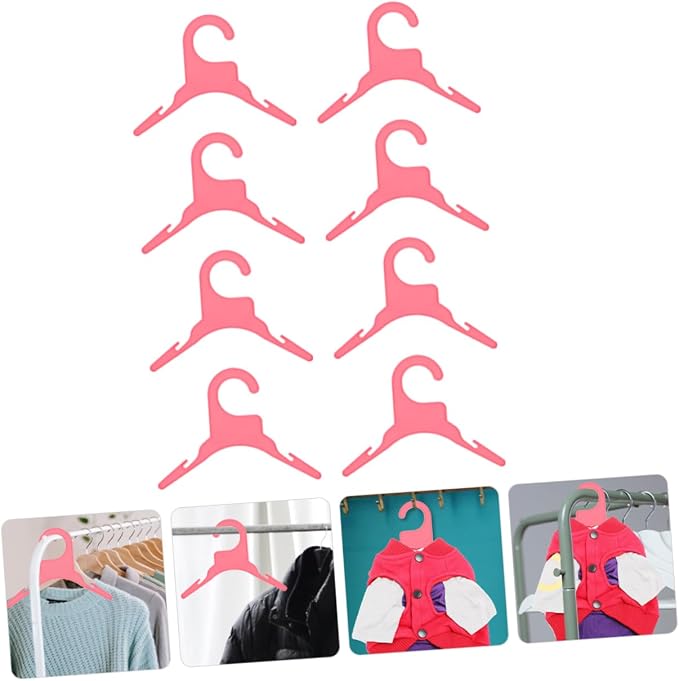 Abaodam 8Pcs Pet Clothes Hangers Plastic Skid Rack for Small Dogs and Cats Lightweight Portable for Organizing Pet Clothing Protects Garments from Deformation