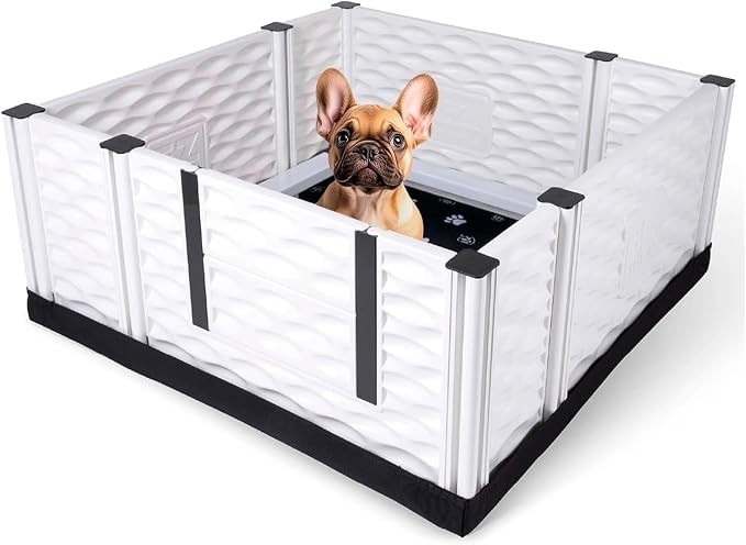 EZclassic Dog Whelping Box - Washable Pee Pad, Medium 38"x38"x28" | Tall 38x38x28 breeder whelping box with high walls, durable customizable panels, quick setup, and easy cleaning