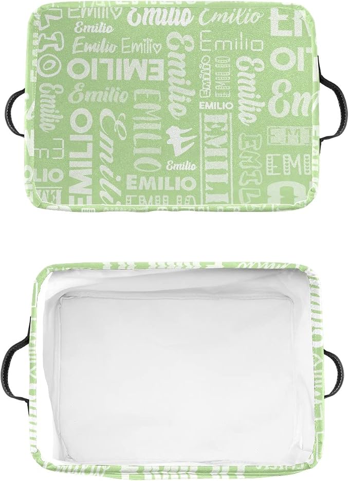 Personalized Toy Box Storage Bins for Boys Girls with Name, Kids Custom Storage Basket Cubes Organizer with Handles, Shelf Closet Storage Baskets Bin Customized Gift, 1 Pack
