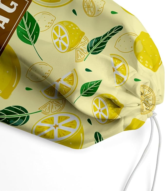 Plastic Bag Holder,Reusable And Washable Country Style Grocery Bag organizer,For Home Kitchen Travelling Camping Decor, use 1 Pack,Yellow lemon Pattern