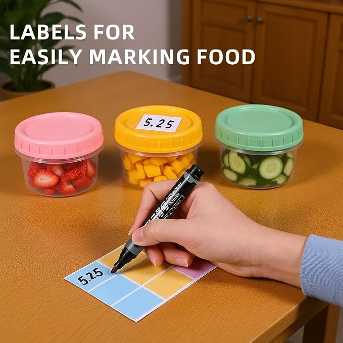 Food Storage Containers - 12 Pack 6.8 oz Freezer Storage Containers with Twist Top Lids, Leakproof, BPA Free, Microwave & Dishwasher Safe Takeout Container - Ideal for Soup and More