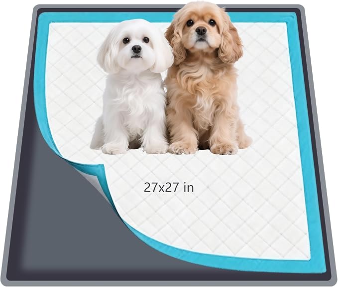 ondware Silicone Dog Pee Pad Holder for 27 x 27 in Pads, Leak-Proof Tray | Raised edges, non-slip base, waterproof silicone, easy clean, portable for home or travel