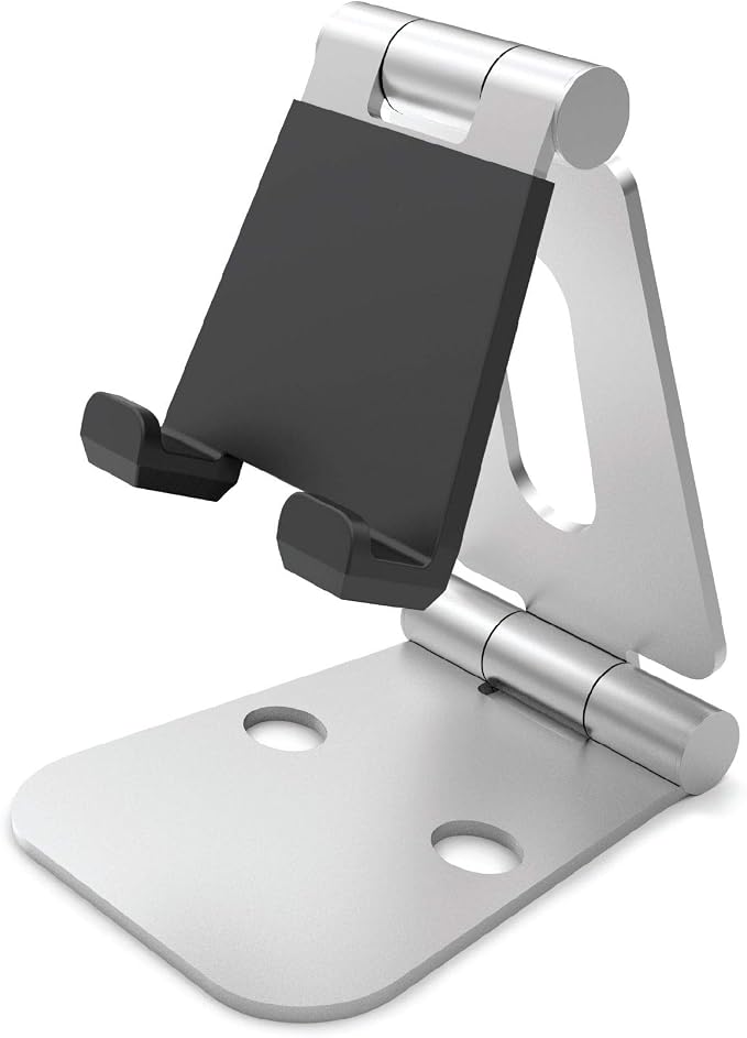 Desire2 Cell Phone Stand Adjustable for Desk, Dual Rotation Compatible with iPhone 13 12 11 Pro XS Max XR X 8 7 6 6s Plus SE SE2 5 5s - Silver | Reflective Waterproof Dog Cover with Harness Hole - Size L