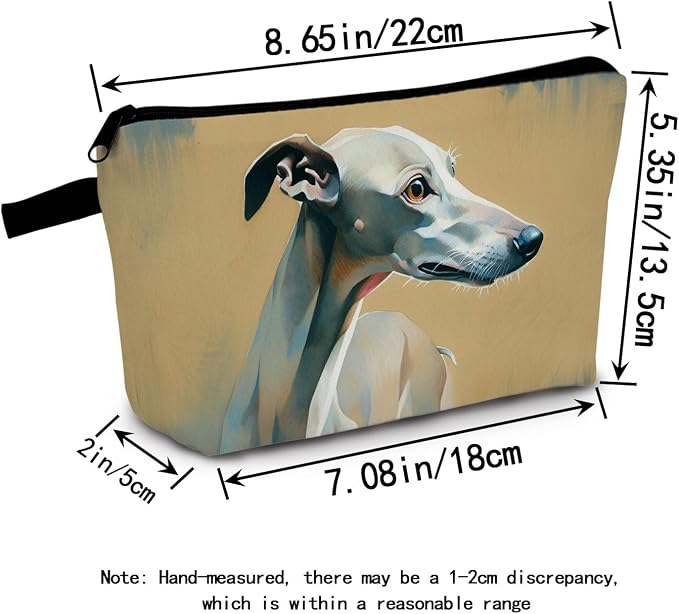 Greyhound Dog Print Women Makeup Bag Travel Cosmetic Organizer Bag Small Zipper Toiletry Bag A Gift for Animal Lovers
