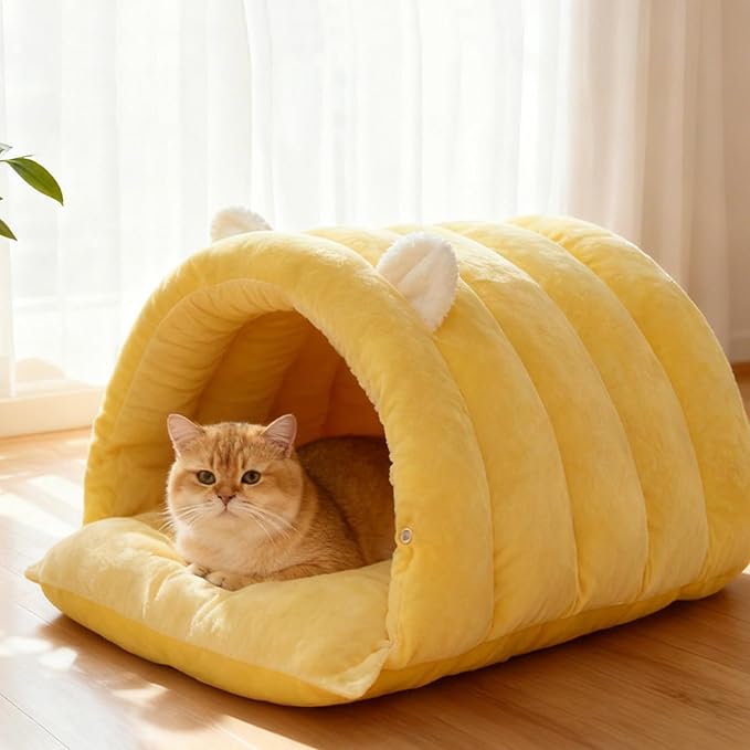 Dog Cave Bed - Soft Warm Washable Pet House Dome, Zipper Sleeping Nest | Ccozy Plush Puppy Bed, Comfortable Indoor Pet Shelter | Resting Space For Small Dogs And Cats In Daily Use