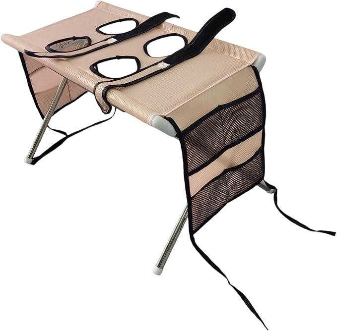 Fenteer Pet Grooming Table with Fix Straps Foldable Washing Station Grooming Stand Frame Animal Cleaning Accessories for Bathing Nail Trimming Suitable for, Khaki