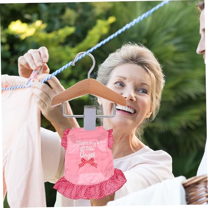 COLLBATH 2pcs Pet Dog Clothes Hanger Dog Skirt Hanging Clip Cat Costume Organizer Space Saver Hanger Organizer