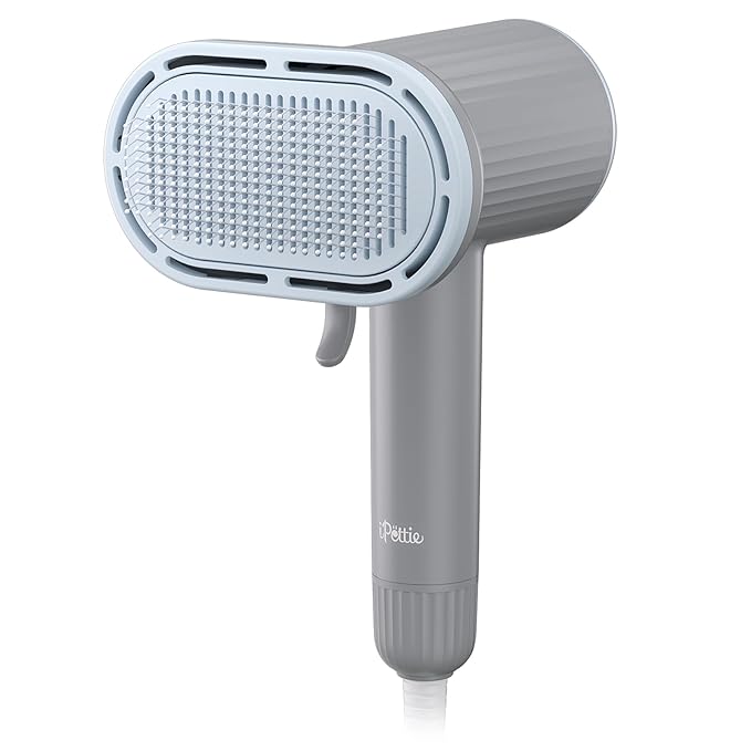 iPettie Breeze B540S Dog Grooming Hair Dryer with Slicker Brush, 2-in-1 Drying & Brushing Tool, Adjustable Temperature & Speed, Portable, Overheat Protection, Dog Blow Dryer for Dogs and Cats
