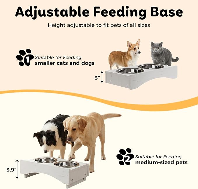 Dog Food Feeding Station with Storage, Pet Food Storage Cabinet with Bowls and Flip-Top Blackboard, Hidden Trash Can, Pet Organizer Cabinet for Dog and Cat, Black