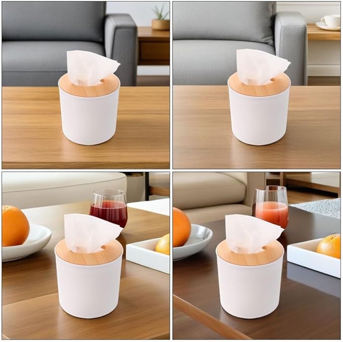 3pcs Tissue Box Organizer with Detachable Pet Cover for Offices | Portable Stable Storage, White Finish, Vanity Dresser Use, Multifunctional Desktop Piece for Daily Tissue Access