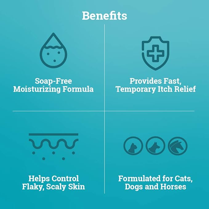 Elanco Relief Shampoo, temporary relief of itching and flaking, moisturizer for dry skin and coat, for dogs, cats and horses, 8 oz