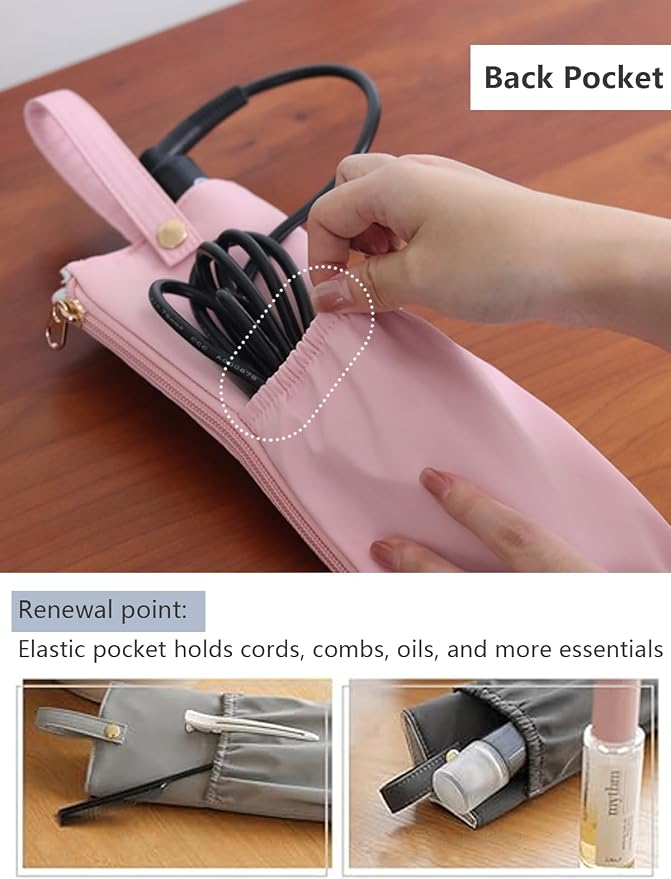 Lifeplus Holder & Mat for Hot Tools, Curling Iron Flat Iron Heat Resistant Hair Tools Travel Bag - Ideal for Home, Travel, Red