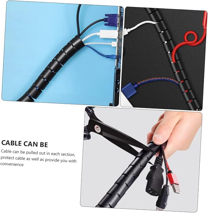 UKCOCO 1Set Spiral Cable Wrap Coiled Tube Sleeve for Wire Management Durable Cable Organizer with Thickness Pet Design Prevents Chewing Easy Installation Seamless