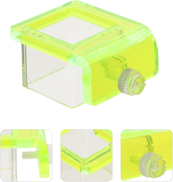 Alasum Mini Fluorescent Clip for Aquarium 3x3cm Tube Holder 4-8mm Glass Wall Mounted Feeding Tool for Small Fish Betta Tank Supplies