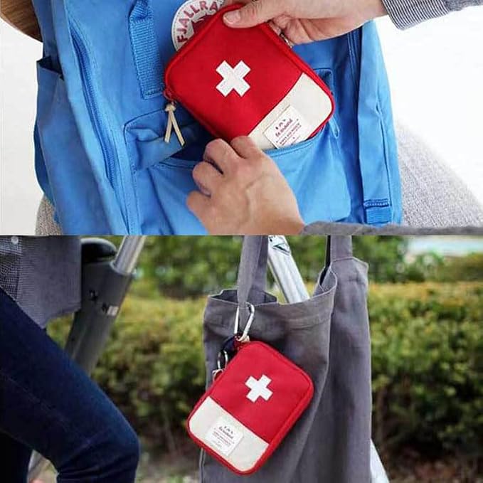 2 Pack Empty First Aid Kit Bag Mini First Aid Pouch Portable First Aid Bags Travel Medicine Pouches for Medical Kit Emergency Pill Organizer Box Outdoor Home Office Car Boat Camping Hiking
