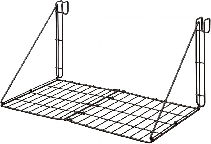 Gisafai 36'' x 18'' Portable Hanging Shelf for Horse Show, Foldable Metal Mesh Tack Shelf, for Horse Trailer, Tack Room, Barn, Stall Organizer Rack Holds Equestrian Items, Folds for Easy Transport