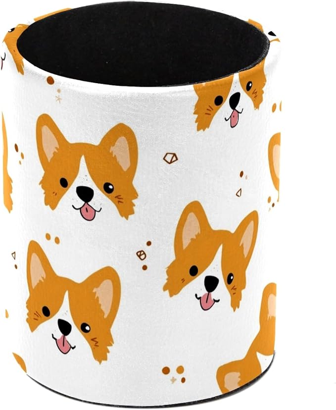 Cute Corgi Pen Holder, Pencil Cup Marker Brush Holder Desk Storage Case, Desktop Organizer for School Office Home Supplies