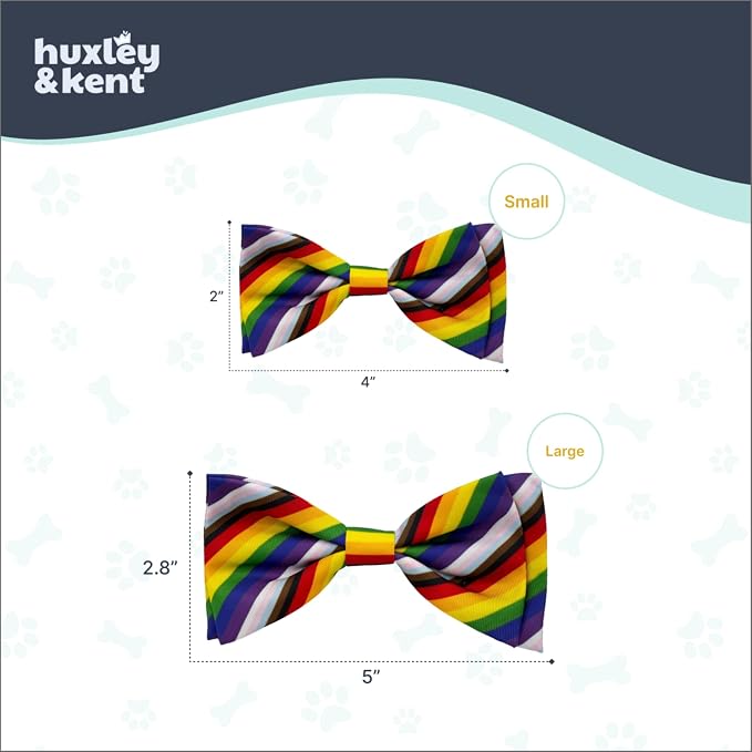 Huxley & Kent Pet Bow Tie for Dogs & Cats, All Together, Large/XLarge | Hook & Loop Attaches to Any Collar, Soft Polyester, Lightweight & Machine Washable, Perfect for Holidays & Photos