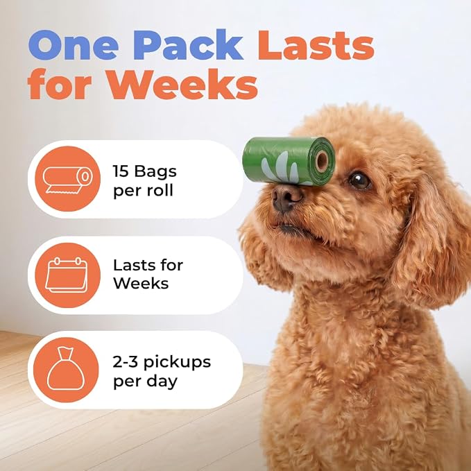 Best Pet Supplies GRS Poop Bags for Dogs - 300 Count, Green, Unscented | Unscented, 50% Post-Consumer Recycled Plastic, Leak-proof, Easy-Tear perforations, Thick Bags, Fits Standard Holders