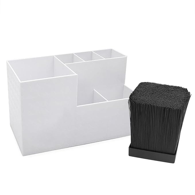 Haircut Tool Holder Hairdressing Tool Storage Box Salon Shear Organizer Hair Stylist Holder with Thickened Hygienic Sponge And Non Slip Base Suitable, white