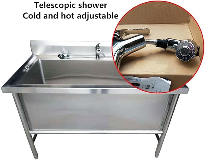 Professional Pet Grooming Bathtub Station with Faucet Pets.Silver-120cm/47.2in
