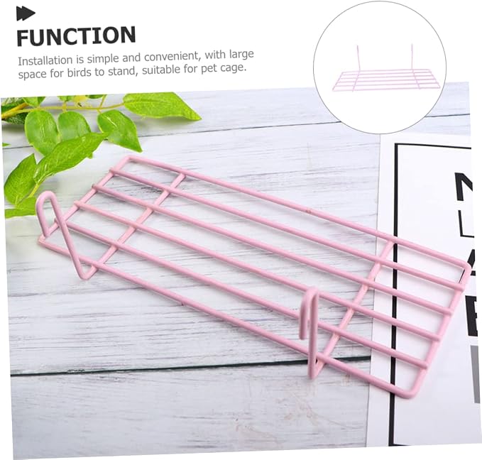 BESPORTBLE Wall Grid Bird Stand Hooks Iron Platform for Parrots Easy to Install Bird Cages and Wall Decor for Parakeet Accessories