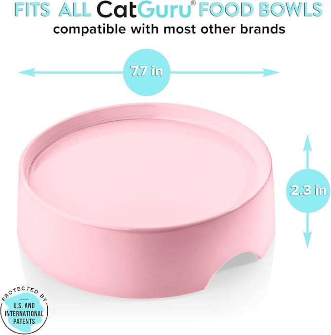 CatGuru Food Table for Cat Bowls, Elevated Feeding Station for Cat Food Bowl, Raised Stand for Pet Food and Water Bowls, Pet Feeder for Indoor Cats, Stress Free Stand for Pet Dishes (Pink, Standard)