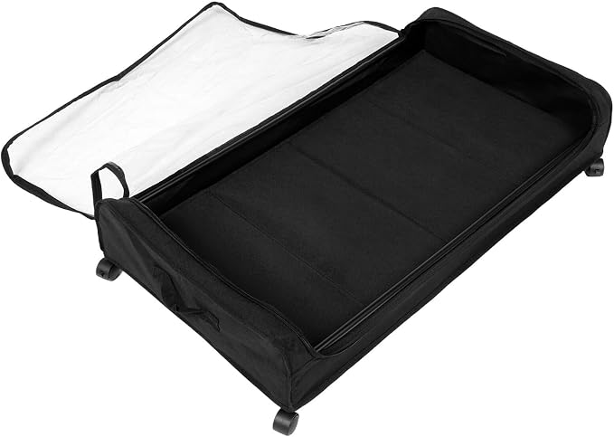 SHINEOFI Bed Storage Cart with Lid and Wheels, Metal Clothes and Shoe Organizer Drawer, Space-saving Rolling Storage Rack for Small Bedrooms and Pet