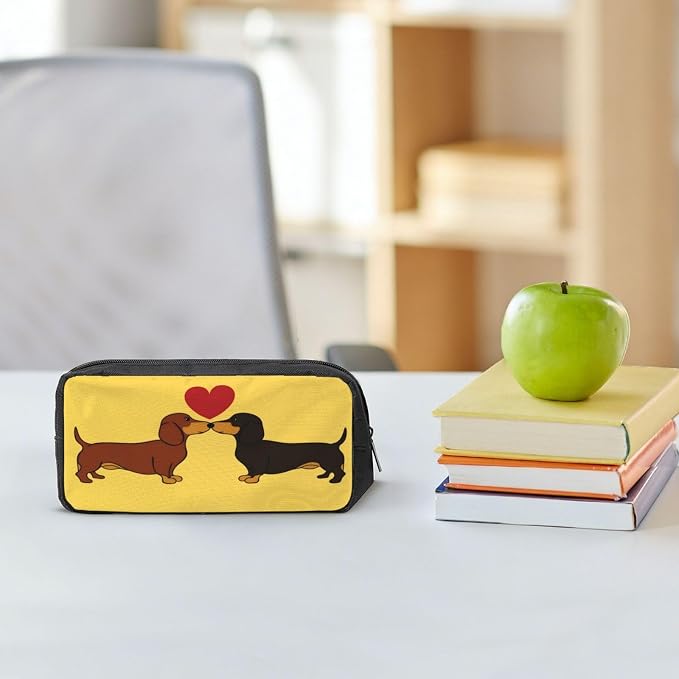 Dogs Large Pencil Case, Durable Pen Bag Zipper Organizer Pouch for Office Travel for Women Men