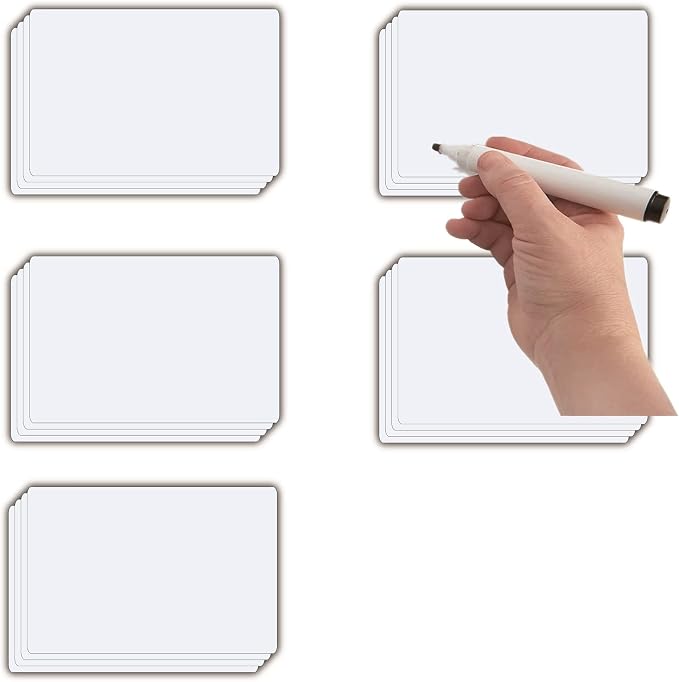 STTMGN Dry Erase Big Magnetic Labels (4.8x3.2,Pack of 20),Large Write On Magnets Name Plates Sticker,Waterproof/Reusable for Refrigerator&Lockers&Whiteboard&Cabinet(White)