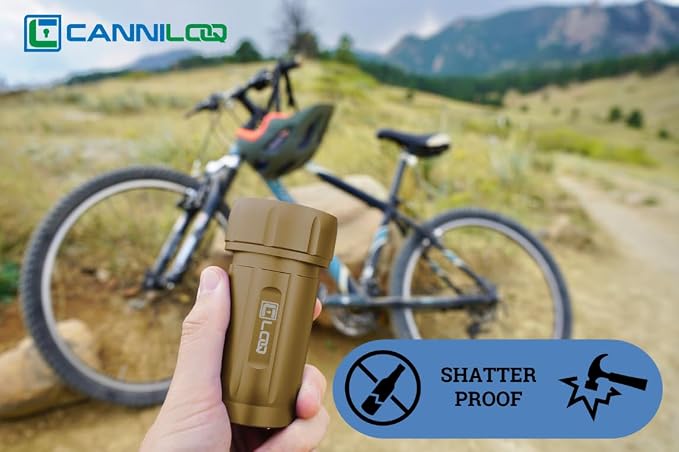 TXD120 Airtight Storage Jar and Smell Proof Container Keeps Herbs Fresh for Months, 120ml, Tan Body, Black Cap