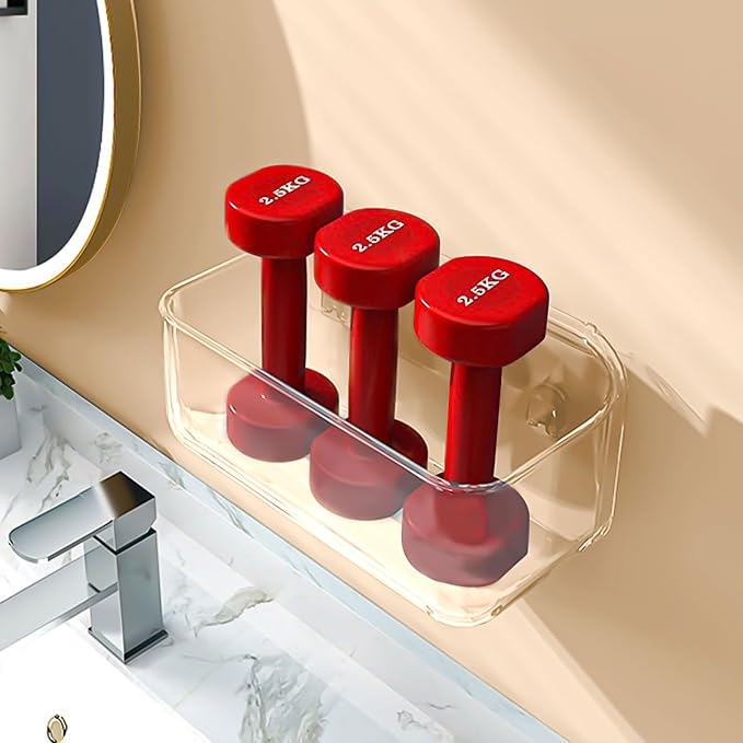 CGBE 2-Pack Cabinet Door Organizer, Self Adhesive Bathroom Shelves, Clear | Acrylic Shower Caddy, Wall Mounted Storage, No Drilling, Automatic Draining, For Cabinet Door and Shower Wall