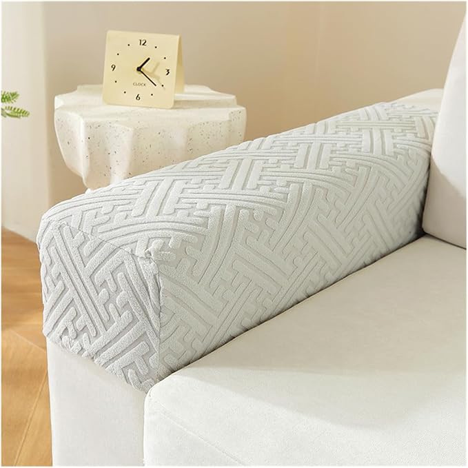 Sofa Arm Covers Set of 2 Squared, Non-Slip Arm Covers Protector for Dogs, Cats, Pets, Couch Armchair (A Light Gray)